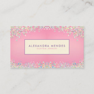 Roze Holografische Glitter Achtergrond Trendy Visitekaartje