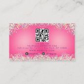 Roze Holografische Glitter Achtergrond Trendy Visitekaartje (Achterkant)