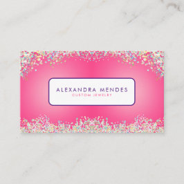 Roze Holografische Glitter Achtergrond Trendy Visitekaartje
