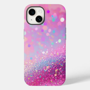 Roze Holografische Glitter iPhone Mate Stoer Hoesj Case-Mate iPhone 14 Hoesje