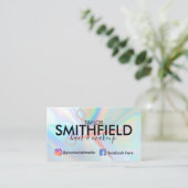 Roze holografische haar en Makeup Trendy Visitekaartje (Staand voorkant)