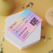 Roze Holografische Iridescent Certificaat Gift Kaa Visitekaartje