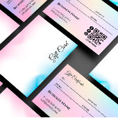 Roze Holografische Iridescent Certificaat Gift Kaa Visitekaartje