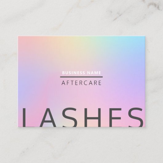 Roze Holografische Iridescent Lash Client na verzo Visitekaartje (Voorkant)
