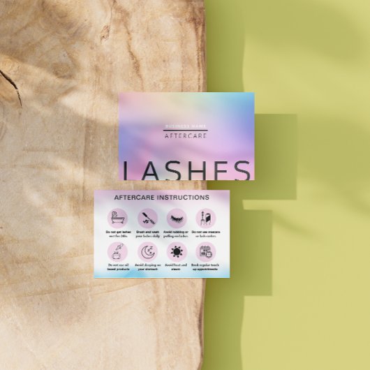 Roze Holografische Iridescent Lash Client na verzo Visitekaartje