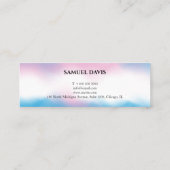 Roze Holografische iriserende Estheticus Mini Visitekaartje (Achterkant)