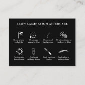 Roze Holografische iriserende na zorginstructie Visitekaartje (Achterkant)