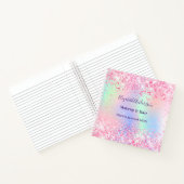 Roze holografische naam bedrijf notitieboek (Binnen)
