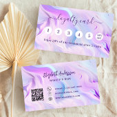 Roze holografische qr-code klantenkaartje