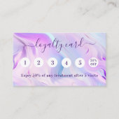 Roze holografische qr-code klantenkaartje (Voorkant)