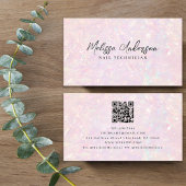 Roze Holografische QR Code Luxe Visitekaartje