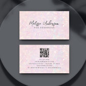 Roze Holografische QR Code Luxe Visitekaartje