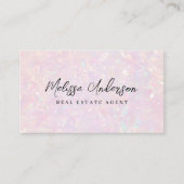 Roze Holografische QR Code Luxe Visitekaartje (Voorkant)