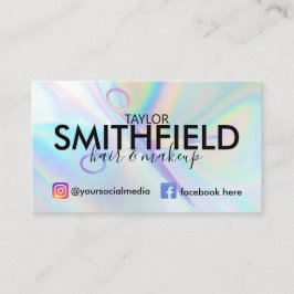 Roze holografische schaar Hair & Makeup Trendy Visitekaartje