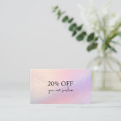 Roze Holografische Zakelijke Korting Kaart (Staand voorkant)