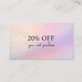 Roze Holografische Zakelijke Korting Kaart (Voorkant)