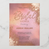 Roze Hombre Cosmic Wash Vrijgezellenfeest Sparkle Folie Uitnodiging (Voorkant)