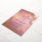 Roze Hombre Cosmic Wash Vrijgezellenfeest Sparkle Folie Uitnodiging (Gedraaid)