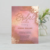 Roze Hombre Cosmic Wash Vrijgezellenfeest Sparkle Folie Uitnodiging (Staand Voorkant)