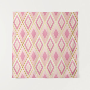 Roze hombus vormt een geometrisch naadloos patroon wandkleed