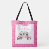 Roze Home Sweet Glamper Camper Tote Bag (Achterkant)
