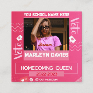 Roze Homecoming Queen Campagne Flyer Informatiekaartje