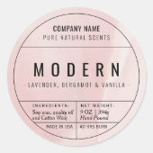 Roze Homemade Candle Product Label Stickers (Voorkant)