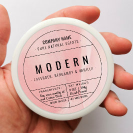 Roze Homemade Candle Product Label Stickers