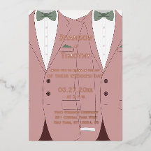 Roze homotrouwkaart met echte roze gouden folie