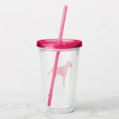 Roze Hond Acryl Drinkbeker (Achterkant)