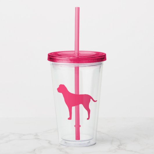 Roze Hond Acryl Drinkbeker (Voorkant)