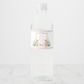 Roze hond Baby shower Waterflesetiketten Waterfles Etiket (Voorkant)