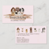 Roze hond die kleine rietpap kweken visitekaartje (Voorkant / Achterkant)