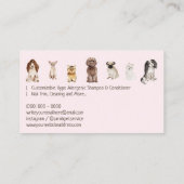 Roze hond die kleine rietpap kweken visitekaartje (Achterkant)