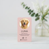 Roze Hond Dier Foto Sociale Media QR Code Visitekaartje (Staand voorkant)