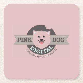 Roze Hond Digitaal Papier Coaster Kartonnen Onderzetters