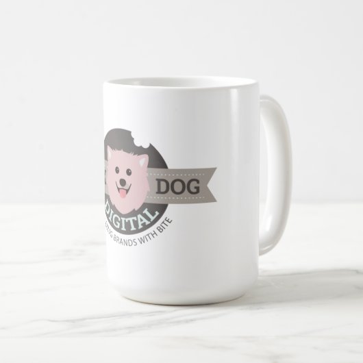 Roze Hond Digitale Grote Koffiemok (Voorkant rechts)