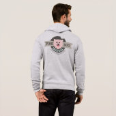 Roze Hond Digitale Ritssluiting Hoodie (Achterkant volledig)