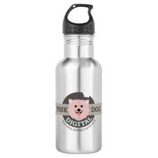 Roze Hond Digitale RVS Waterfles