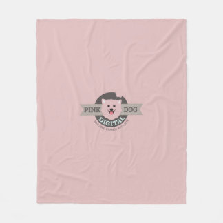 Roze Hond Digitale Vliesdeken Fleece Deken