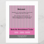 Roze hond en Mirror Dog Grooming Flyer (Achterkant)