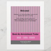 Roze hond en Mirror Dog Grooming Flyer (Achterkant)