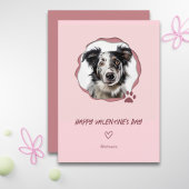 Roze Hond Foto Hart Valentijnsdag Feestdagenkaart