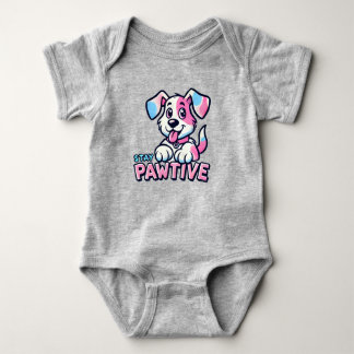 Roze hond geanimeerd Baby Bodysuit