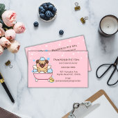 Roze Hond Grooming Pug Dog Spa Afspankaart Afsprakenkaartje