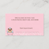 Roze Hond Grooming Pug Dog Spa Afspankaart Afsprakenkaartje (Achterkant)