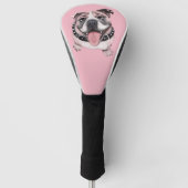 Roze hond hond Golf Head Hoesje Golfheadcover (Voorkant)