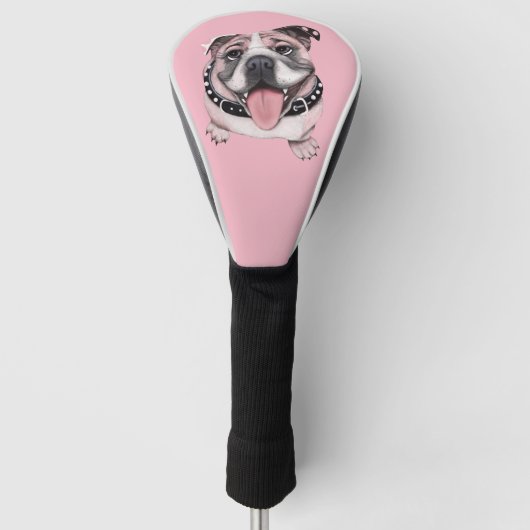Roze hond hond Golf Head Hoesje Golfheadcover (Voorkant)