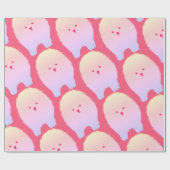 Roze hond, hondenkunst, pommerisch omslagpapier cadeaupapier (Vlak)