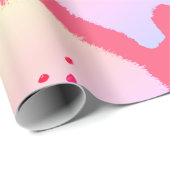 Roze hond, hondenkunst, pommerisch omslagpapier cadeaupapier (Rol Hoek)